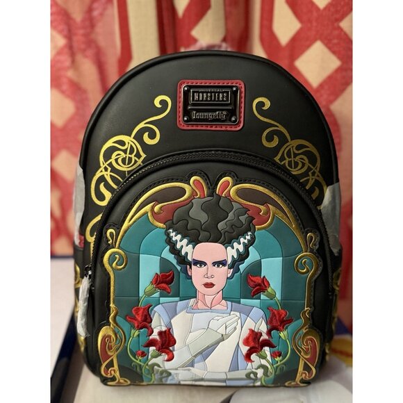 LOUNGEFLY Universal Monsters Bride Of Frankenstein Stained Glass Mini Backpack